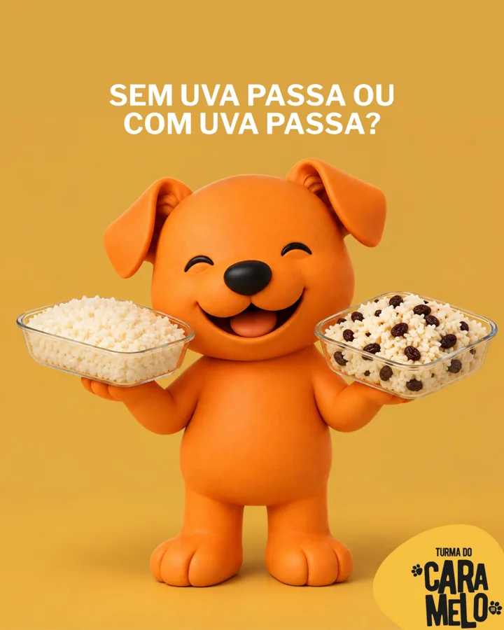 Caramelo: Sem uva passa ou com uva passa?