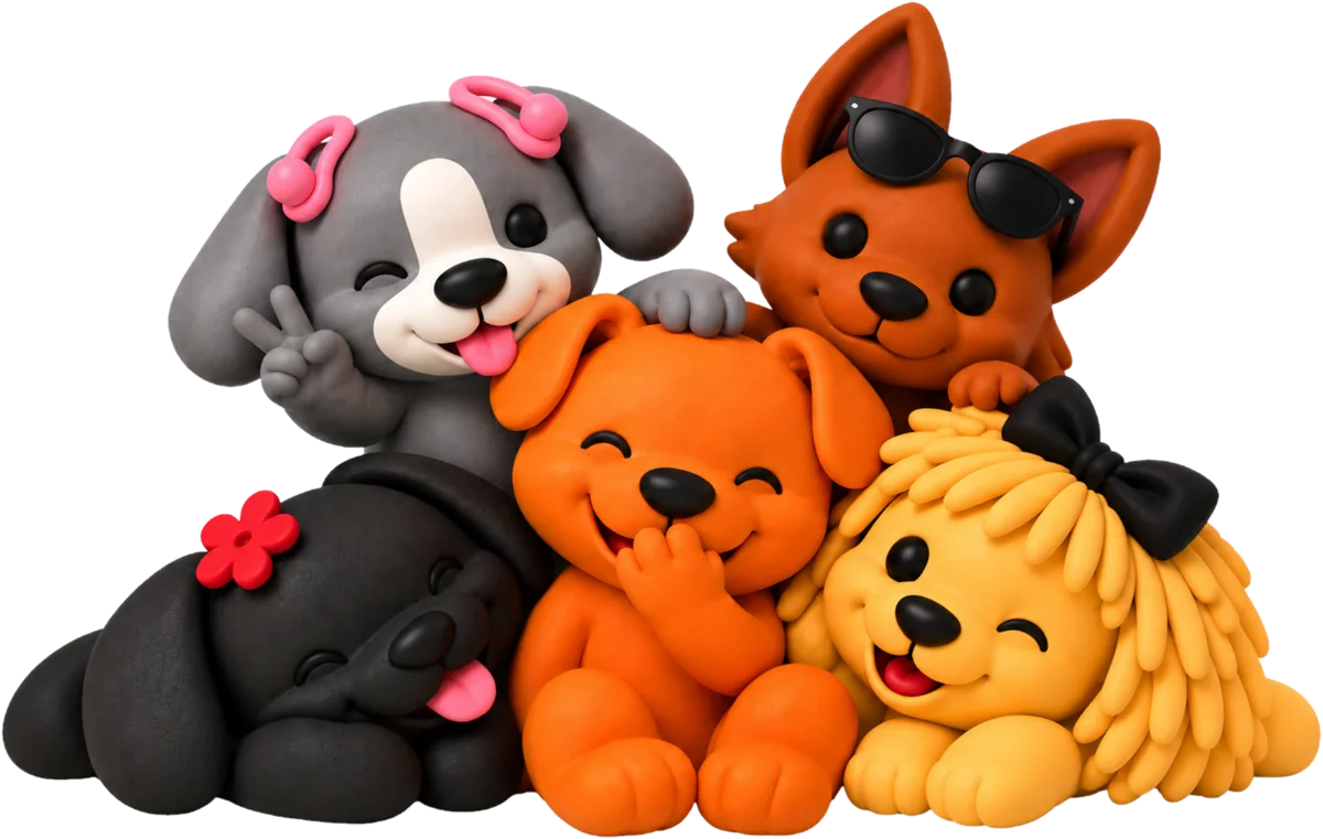 A turma toda junta, sorrindo